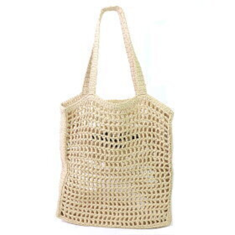 Prada Tote Natural Bag Raffia Crochet Logo - Picture 3 of 7
